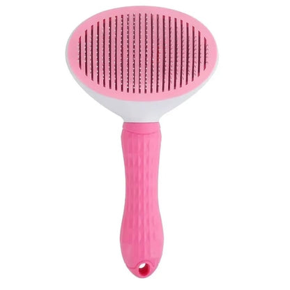 Self-Cleaning Dog Grooming Brush with Massage & Detangling Comb