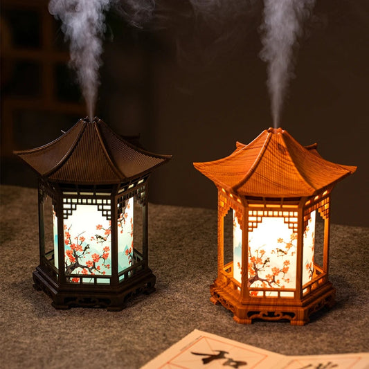 LED Pavilion Ultrasonic Humidifier with Night Light Air Aromatherapy