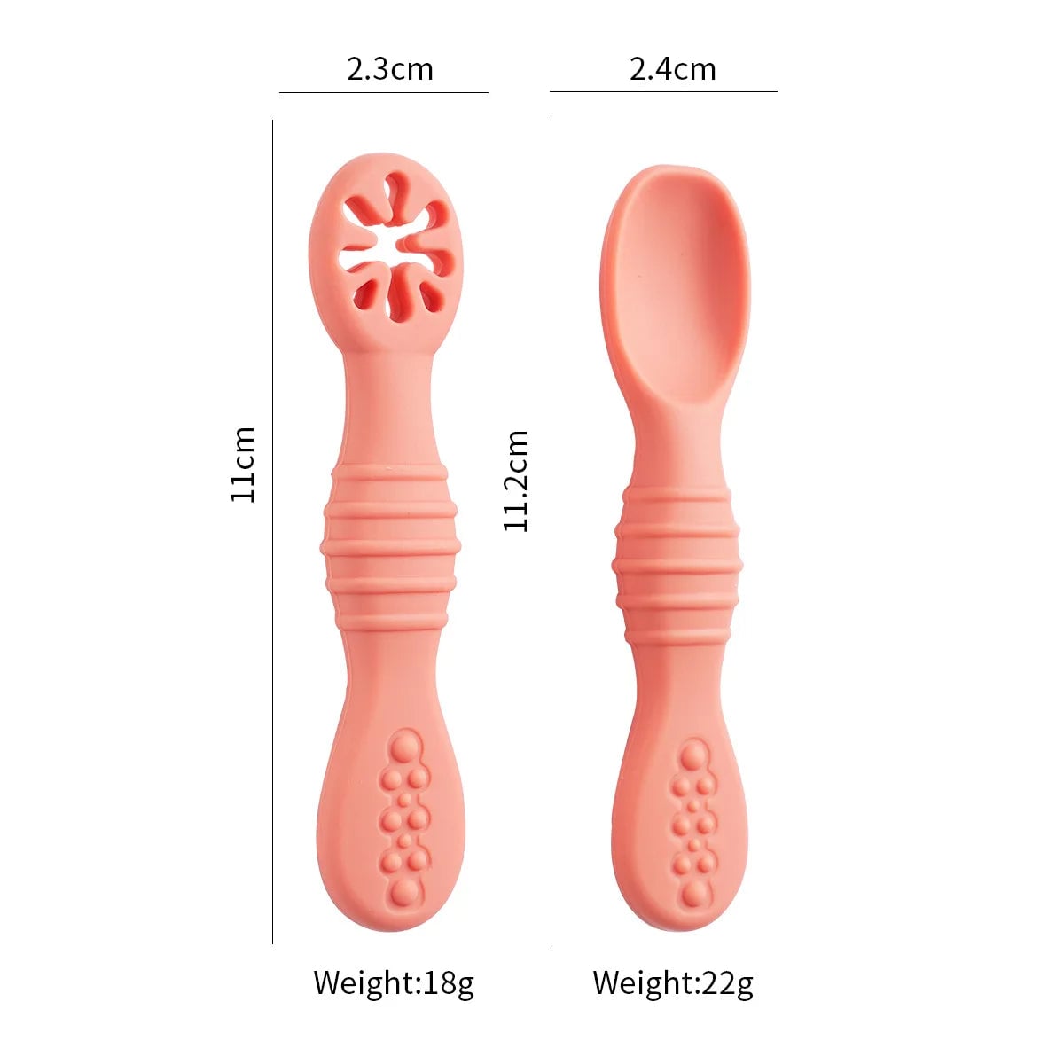 Silicone Baby Spoons 2Pc Set First Stage Self Feeding Training