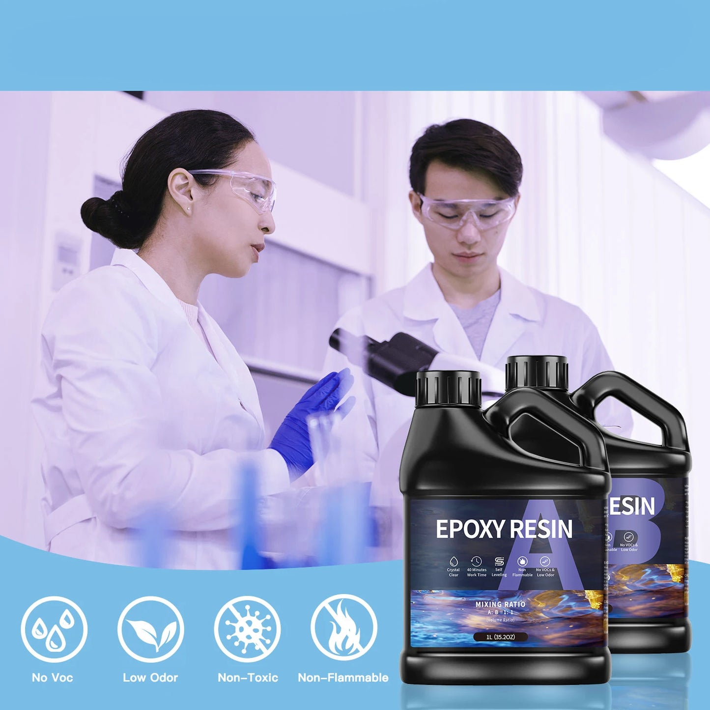 AB Epoxy Resin Glue 500g/1000g High Clarity Fast Drying Adhesive