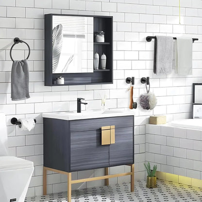 3-Piece Stainless Steel Bathroom Hardware Set - Towel Bar Ring Paper