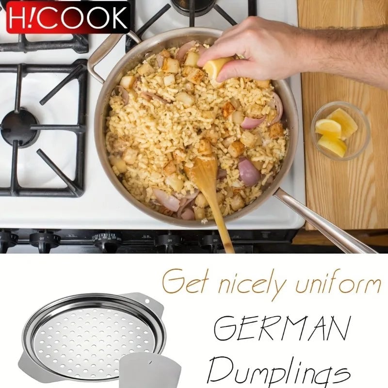 Stainless Steel Spaetzle Maker with Lid & Scraper - German Dumpling