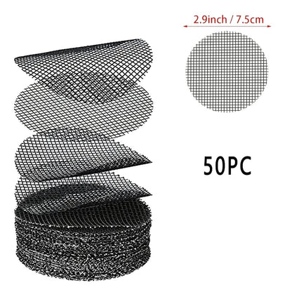 50pk Round Drainage Hole Screen Mats - Plant Pot Filter Guards