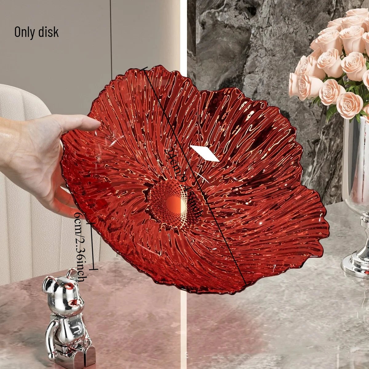 Large Capacity Petal Design Fruit Tray - Light Luxury Snack Serving