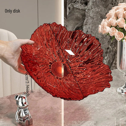 Large Capacity Petal Design Fruit Tray - Light Luxury Snack Serving
