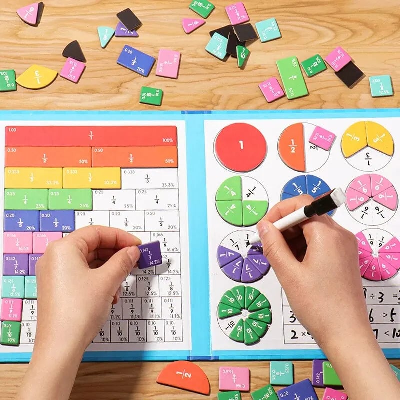 Magnetic Fraction Puzzles - Montessori Math Teaching Aid Educational Toy
