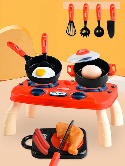 Kids Kitchen Playset with Light Sound Effects - Pretend Cooking Toy