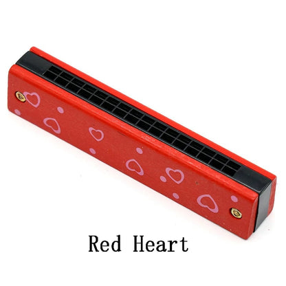 Wooden 10 Hole Harmonica Kids Educational Musical Instrument Toy