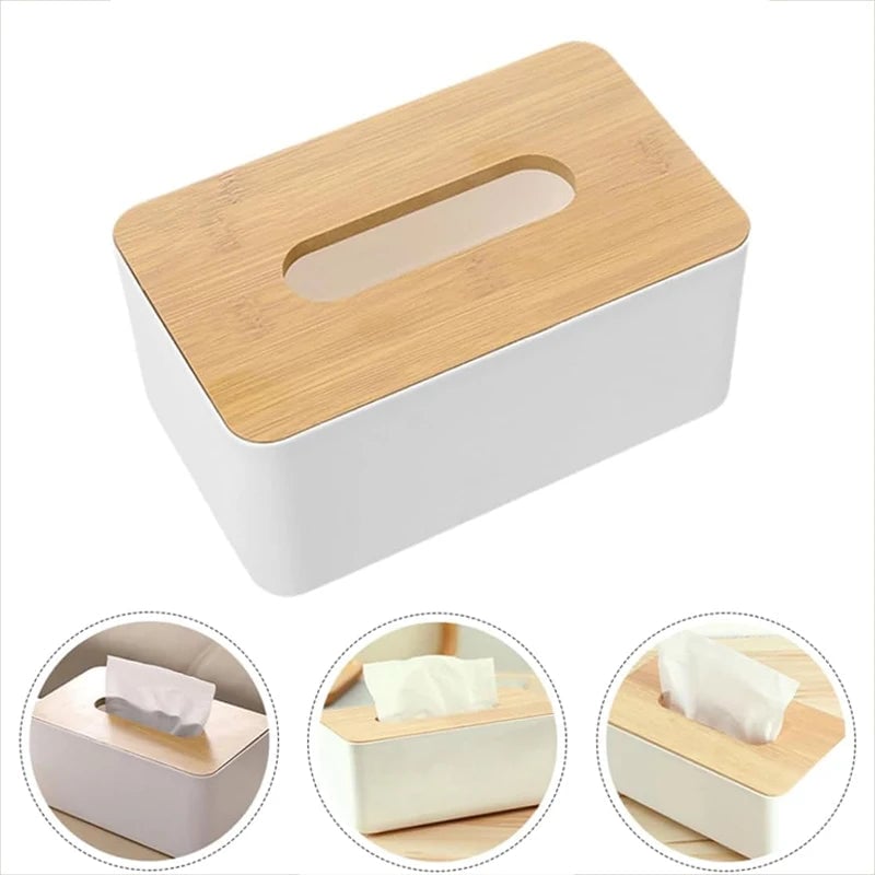 Detachable Plastic Kitchen Tissue Box Rectangle Minimalist Design