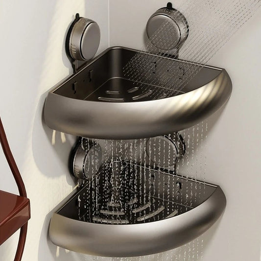 Suction Cup Corner Shelf Triangle Wall Mount Bathroom Organizer