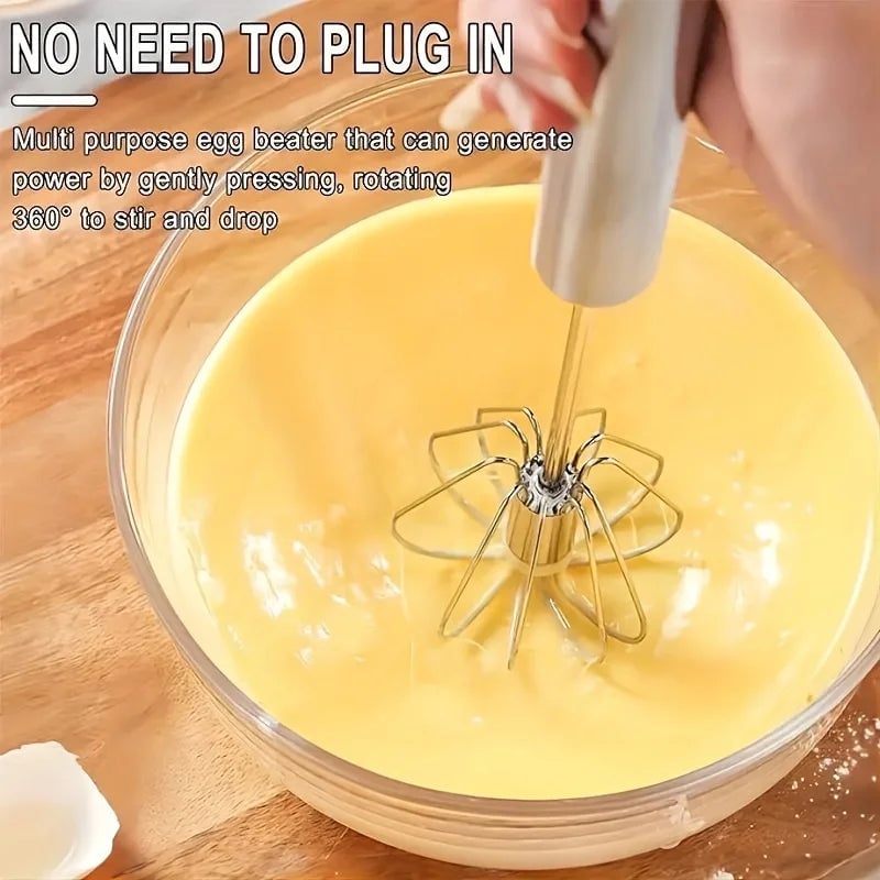 Stainless Steel Semi-Automatic Hand Press Rotary Mixer Kitchen Tool