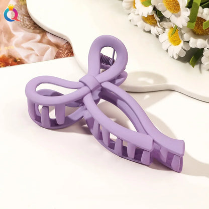 Matte Acrylic Bow Hair Claw Clip - Large Ponytail Crab Hair Clip