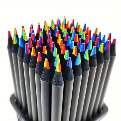 7 Colors Rainbow Pencils 3.3mm Lead - 12/24/36/48Pcs Art Drawing Set