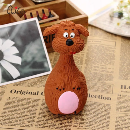 Rubber Teddy Bear Dog Chew Toy - Teeth Cleaning Voice Squeaker