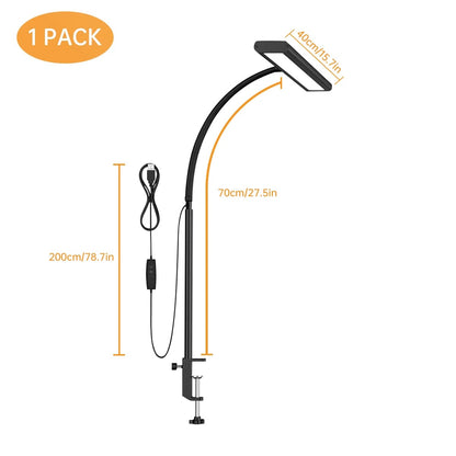 LED Desk Lamp Stepless Dimming Eye-Care Adjustable Gooseneck Light