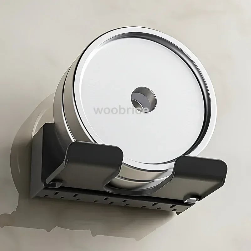 Wall Mount Hair Dryer Holder with Brush Storage Box Bathroom Organizer