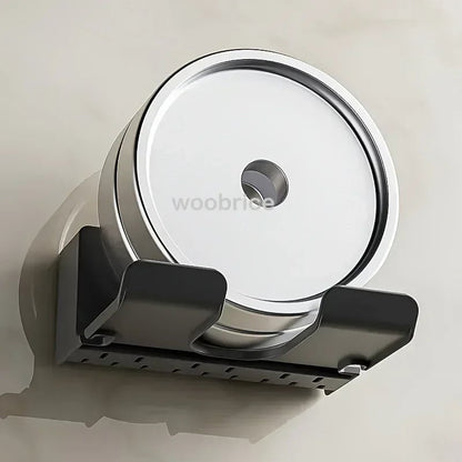 Wall Mount Hair Dryer Holder with Brush Storage Box Bathroom Organizer