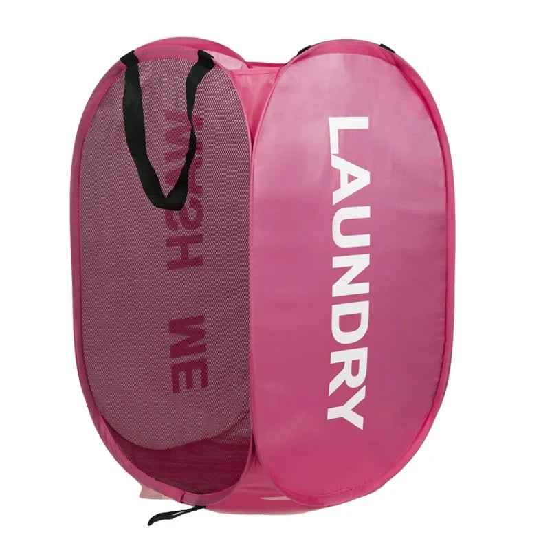 Mesh Pop Up Laundry Hamper - Collapsible Portable Basket Dorm