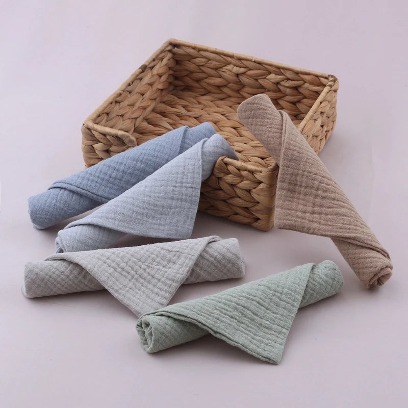 5PCS Soft Cotton Gauze Baby Towels - Absorbent Face Washcloths