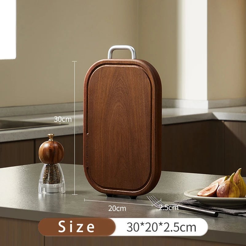 Heavy Duty Ebony Wood Cutting Board - Double-Sided Anti-Bacterial