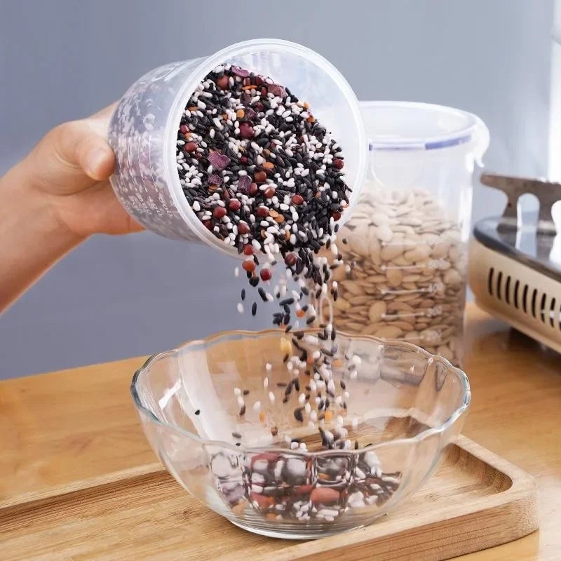Airtight Plastic Grain Storage Container - Food Storage Jar Tank