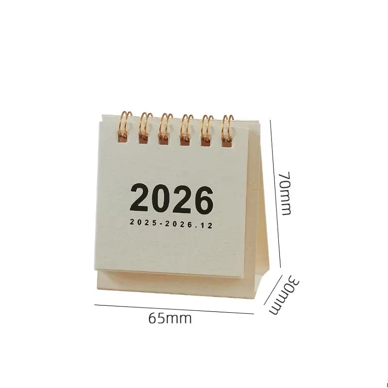 2026 Mini Spiral Desktop Calendar - Creative Office Stationery Decor