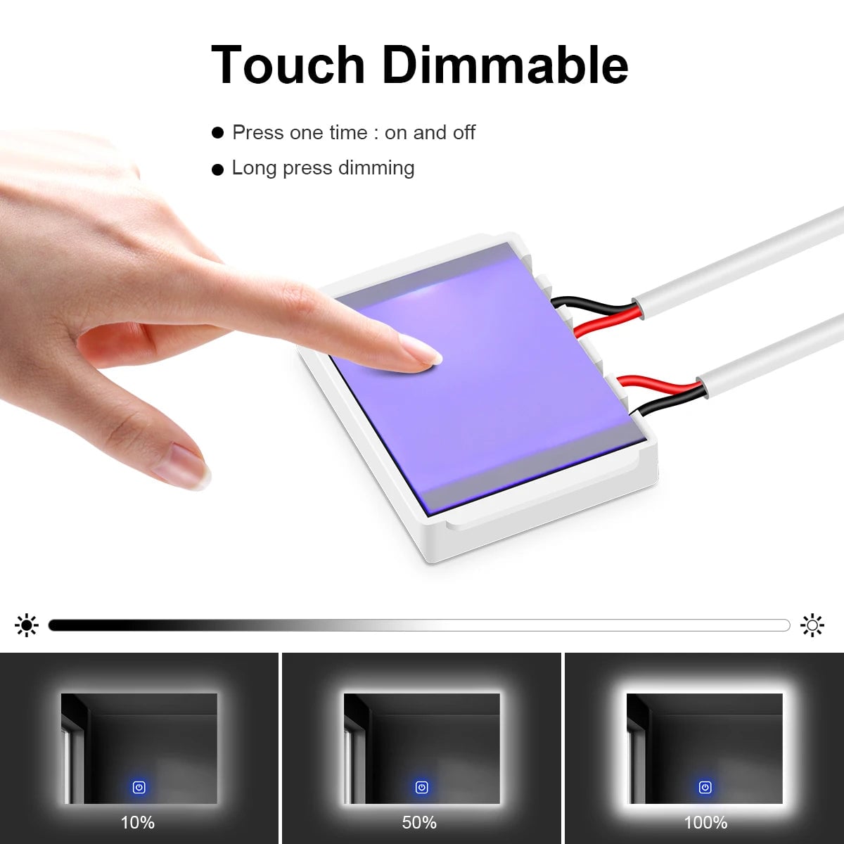 12V LED Vanity Mirror Light Strip Dimmable Touch Sensor Bathroom