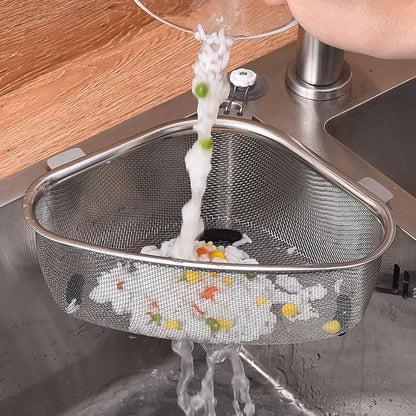 Stainless Steel Triangle Drain Basket Food Filter Kitchen Sink