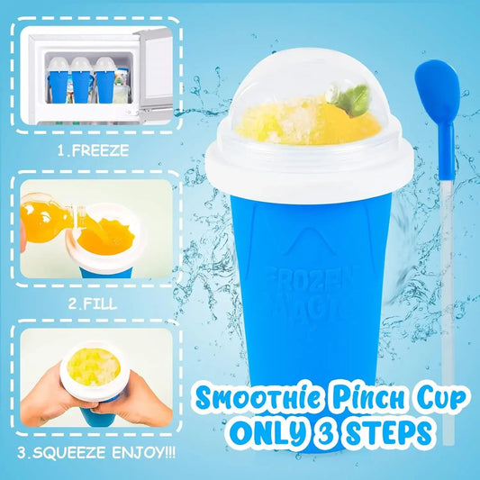 DIY Frozen Smoothie Maker Cup - Portable Slushie Ice Cream Bottle