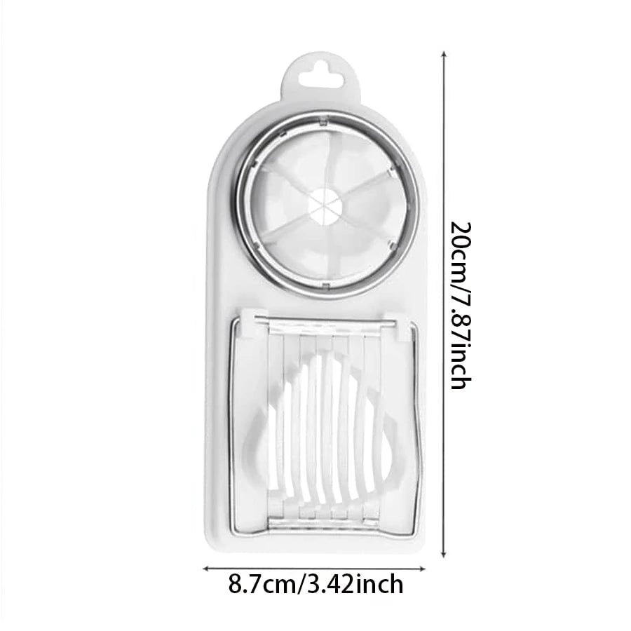 2-in-1 Stainless Steel Wire Egg Cutter PP Base Kitchen Tool