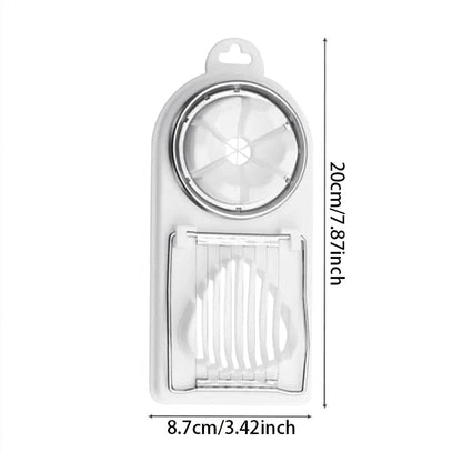 2-in-1 Stainless Steel Wire Egg Cutter PP Base Kitchen Tool