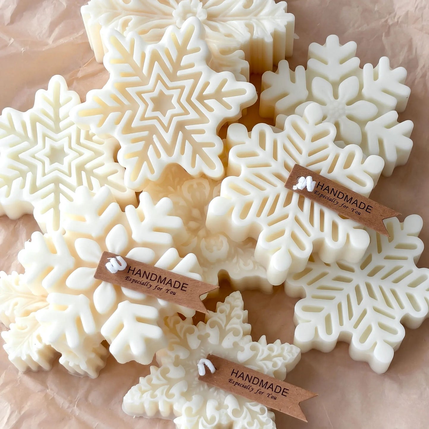 Snowflake Candle Silicone Mold - Christmas Soap Wax DIY Craft