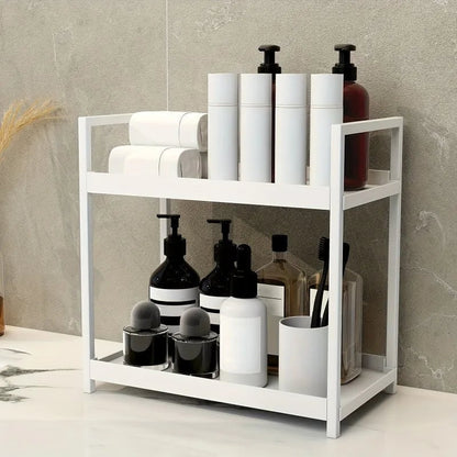 2-Tier Countertop Organizer - Cosmetic Storage Rack for Bathroom