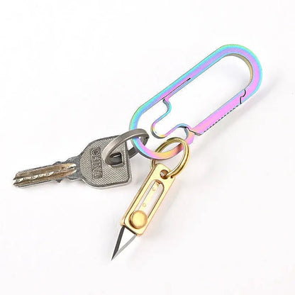 Mini Brass Push Knife Keychain - EDC Package Opener & Camping Tool