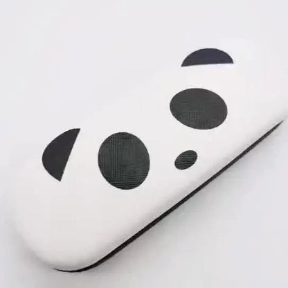 Hard Panda Kids Glasses Case with Cleaning Cloth - Portable Myopia