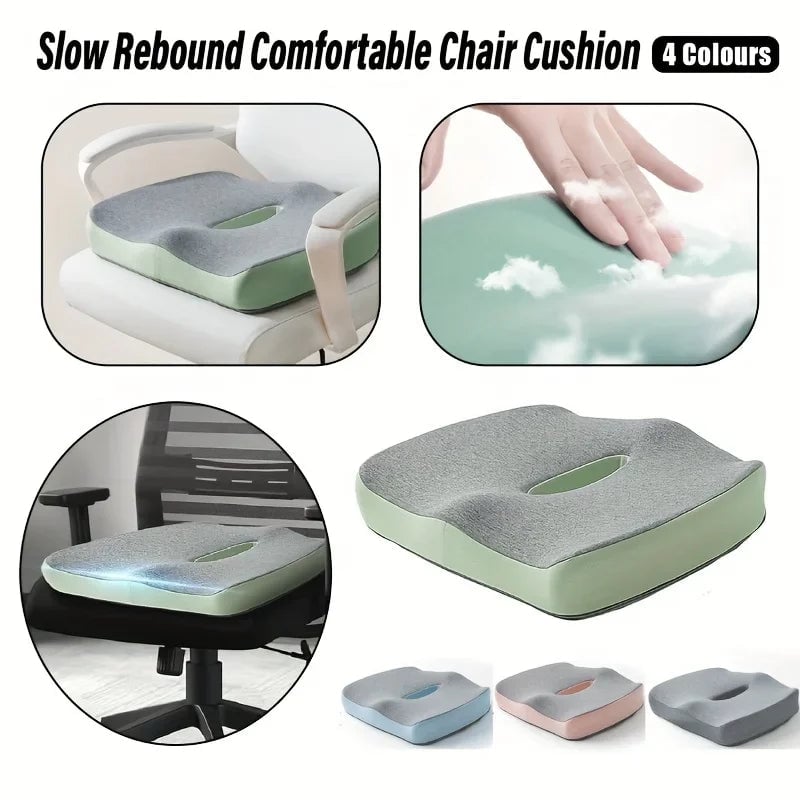 3-Zone Memory Foam Lumbar Support Cushion - Ergonomic Posture Corrector