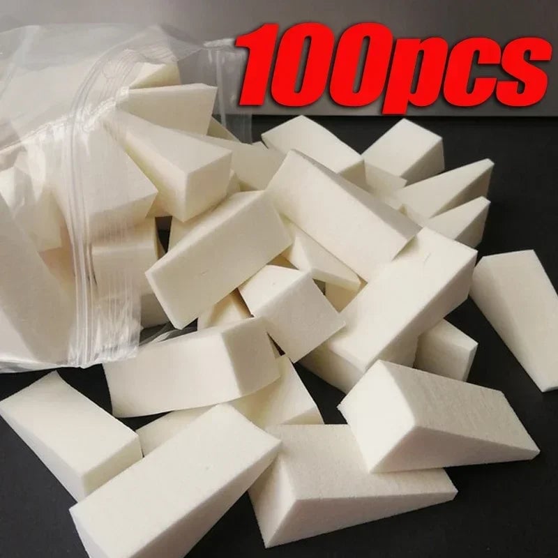 Triangle Makeup Sponges 100pcs Set - Wet/Dry Foundation Concealer
