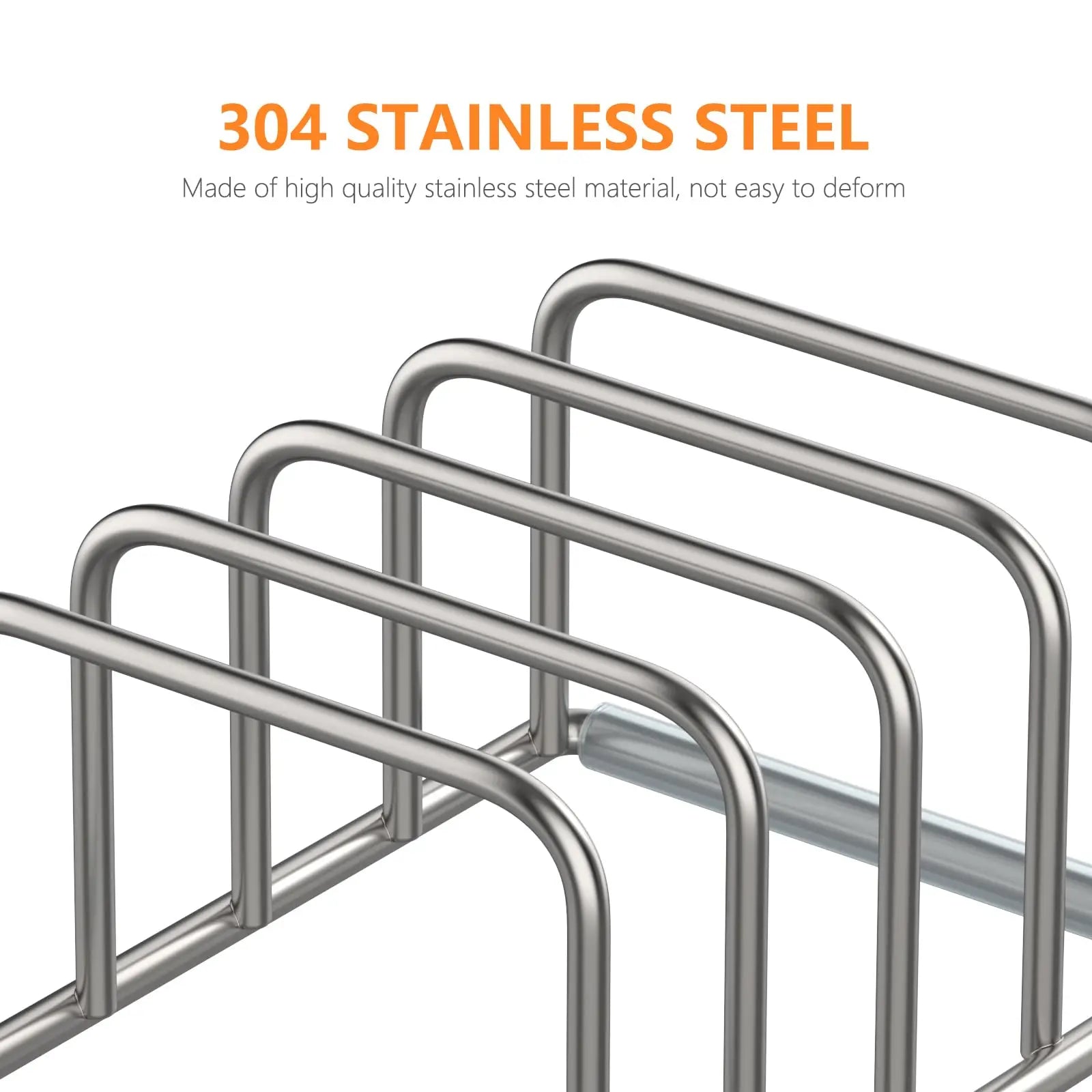 Steel Kitchen Cabinet Organizer 5-Slot Cookware Holder for Skillets