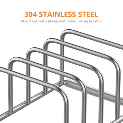 Steel Kitchen Cabinet Organizer 5-Slot Cookware Holder for Skillets