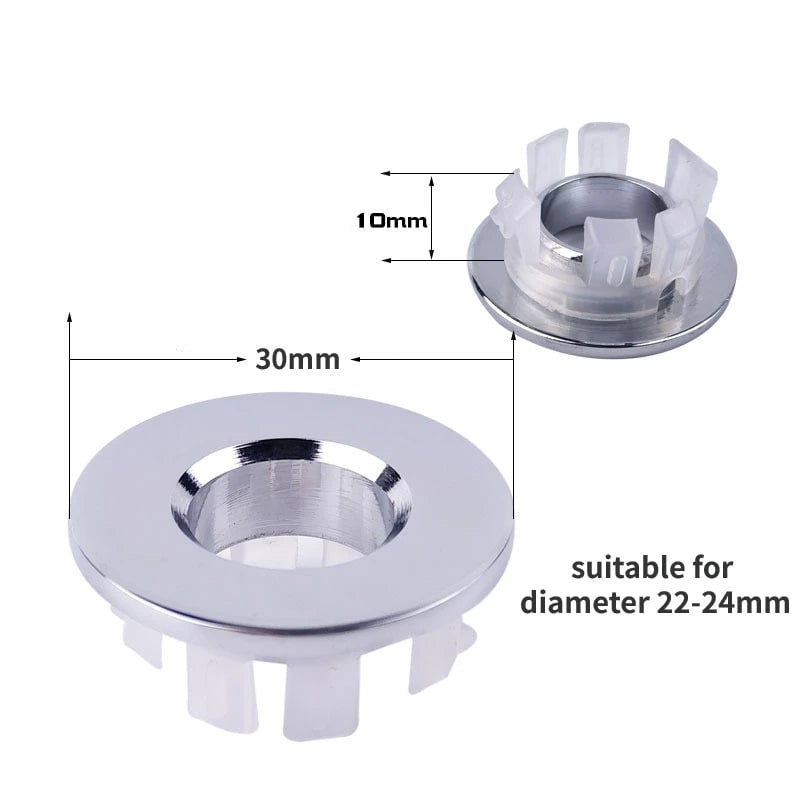 Sink Overflow Cover Chrome Finish Bathroom Drain Protector 3Pcs
