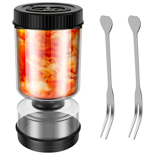 Glass Hourglass Pickle Jar with Juice Separator - Wet & Dry Storage