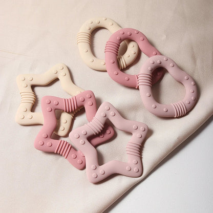 Food Grade Silicone Heart Star Teether - Baby Teething Toy 2024