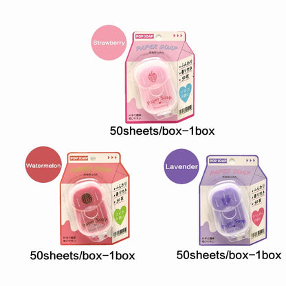 Portable Hand Soap Sheets 50ct Travel Dissolving Cleanser Wipes