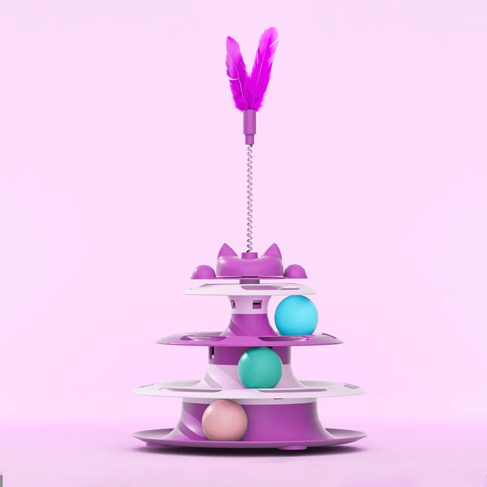 Interactive Cat Toy Set: Turntable, Teaser Wand & Balls for Cats