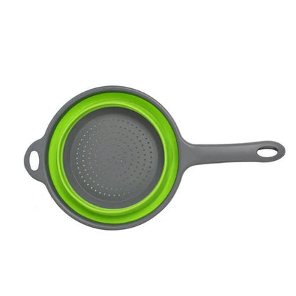 Extendable Collapsible Kitchen Colander - Long Handle Pasta Strainer