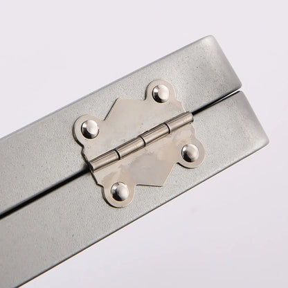 Rectangle Metal Storage Box Iron Flip Cover Lock Silver Hinged