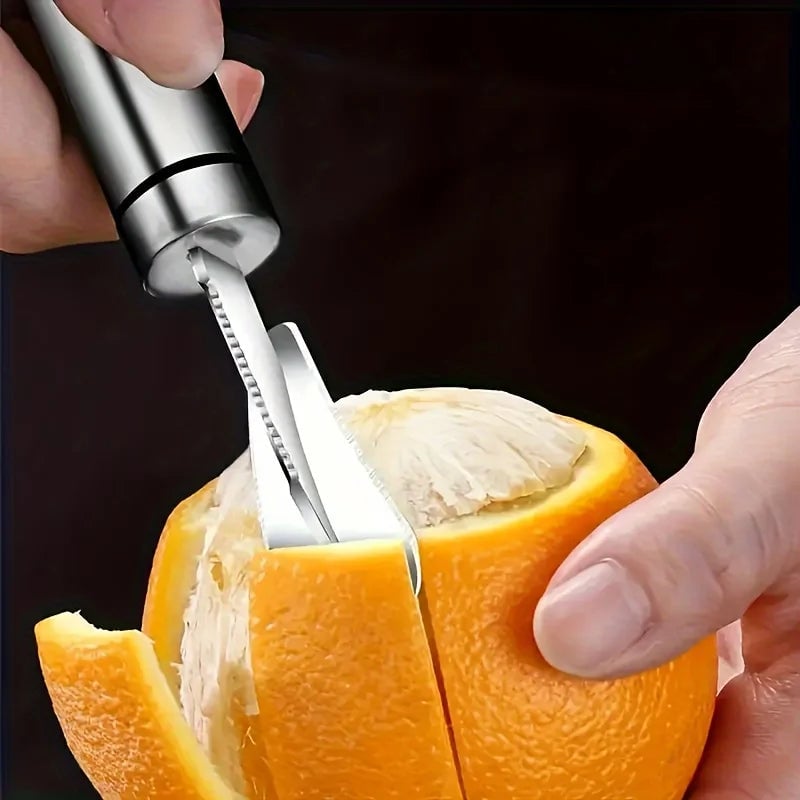 Stainless Steel Citrus Peeler Tool with Handle - Orange Lemon