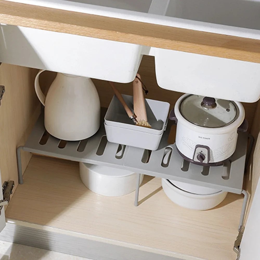 Multi-Purpose Storage Shelf Organizer - Kitchen Wardrobe Cabinet