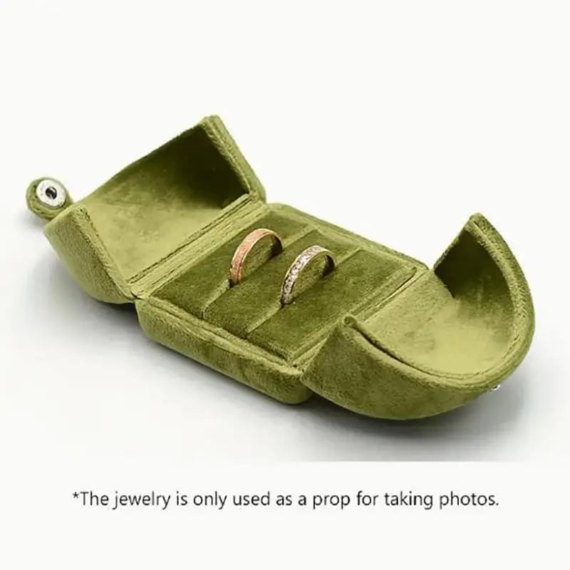 Luxury Corduroy Wedding Ring Box - Jewelry Storage for Rings Earrings