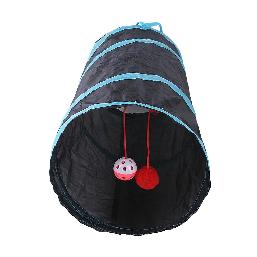 Foldable Cat Tunnel with Crinkle Paper - S Shape Play Tunnel